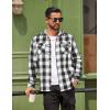 imageCOOFANDY Men Flannel Shirt Casual Button Down Shirt Jacket Long Sleeve Plaid Shirts with PocketsClassic Black