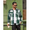 imageCOOFANDY Men Flannel Shirt Casual Button Down Shirt Jacket Long Sleeve Plaid Shirts with PocketsGreen