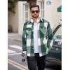imageCOOFANDY Men Flannel Shirt Casual Button Down Shirt Jacket Long Sleeve Plaid Shirts with PocketsGreen