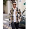 imageCOOFANDY Men Flannel Shirt Casual Button Down Shirt Jacket Long Sleeve Plaid Shirts with PocketsKhaki Gray