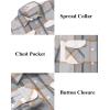 imageCOOFANDY Men Flannel Shirt Casual Button Down Shirt Jacket Long Sleeve Plaid Shirts with PocketsLight Gray
