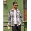 imageCOOFANDY Men Flannel Shirt Casual Button Down Shirt Jacket Long Sleeve Plaid Shirts with PocketsLight Gray