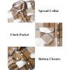 imageCOOFANDY Men Flannel Shirt Casual Button Down Shirt Jacket Long Sleeve Plaid Shirts with PocketsLight Khaki