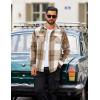 imageCOOFANDY Men Flannel Shirt Casual Button Down Shirt Jacket Long Sleeve Plaid Shirts with PocketsLight Khaki