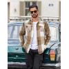 imageCOOFANDY Men Flannel Shirt Casual Button Down Shirt Jacket Long Sleeve Plaid Shirts with PocketsLight Khaki