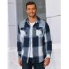 imageCOOFANDY Men Flannel Shirt Casual Button Down Shirt Jacket Long Sleeve Plaid Shirts with PocketsNavy Blue