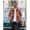 imageCOOFANDY Men Flannel Shirt Casual Button Down Shirt Jacket Long Sleeve Plaid Shirts with PocketsOrange