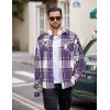 imageCOOFANDY Men Flannel Shirt Casual Button Down Shirt Jacket Long Sleeve Plaid Shirts with PocketsPurple