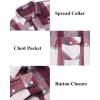 imageCOOFANDY Men Flannel Shirt Casual Button Down Shirt Jacket Long Sleeve Plaid Shirts with PocketsRed