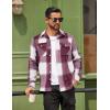 imageCOOFANDY Men Flannel Shirt Casual Button Down Shirt Jacket Long Sleeve Plaid Shirts with PocketsRed