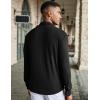 imageCOOFANDY Men Long Sleeve Button Down Shirts Muscle Fit Dress Shirts Slim Fit Knit Shirts Camp Collar ShirtsBlack