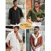 imageCOOFANDY Men Long Sleeve Button Down Shirts Muscle Fit Dress Shirts Slim Fit Knit Shirts Camp Collar ShirtsBlack