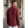 imageCOOFANDY Men Long Sleeve Button Down Shirts Muscle Fit Dress Shirts Slim Fit Knit Shirts Camp Collar ShirtsBurgundy