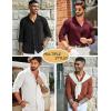 imageCOOFANDY Men Long Sleeve Button Down Shirts Muscle Fit Dress Shirts Slim Fit Knit Shirts Camp Collar ShirtsBurgundy