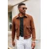 imageCOOFANDY Men Long Sleeve Polo Sweater Knitted Polo Slim Fit Waffle Collared Pullover SweaterBlack