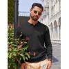imageCOOFANDY Men Long Sleeve Polo Sweater Knitted Polo Slim Fit Waffle Collared Pullover SweaterBlack