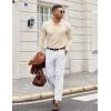 imageCOOFANDY Men Long Sleeve Polo Sweater Knitted Polo Slim Fit Waffle Collared Pullover SweaterChampagne