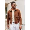 imageCOOFANDY Men Long Sleeve Polo Sweater Knitted Polo Slim Fit Waffle Collared Pullover SweaterChampagne