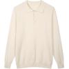 imageCOOFANDY Men Long Sleeve Polo Sweater Knitted Polo Slim Fit Waffle Collared Pullover SweaterChampagne