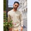 imageCOOFANDY Men Long Sleeve Polo Sweater Knitted Polo Slim Fit Waffle Collared Pullover SweaterChampagne
