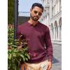 imageCOOFANDY Men Long Sleeve Polo Sweater Knitted Polo Slim Fit Waffle Collared Pullover SweaterDark Red