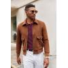 imageCOOFANDY Men Long Sleeve Polo Sweater Knitted Polo Slim Fit Waffle Collared Pullover SweaterDark Red