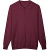 imageCOOFANDY Men Long Sleeve Polo Sweater Knitted Polo Slim Fit Waffle Collared Pullover SweaterDark Red