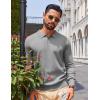 imageCOOFANDY Men Long Sleeve Polo Sweater Knitted Polo Slim Fit Waffle Collared Pullover SweaterGrey