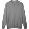 imageCOOFANDY Men Long Sleeve Polo Sweater Knitted Polo Slim Fit Waffle Collared Pullover SweaterGrey