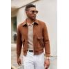 imageCOOFANDY Men Long Sleeve Polo Sweater Knitted Polo Slim Fit Waffle Collared Pullover SweaterKhaki