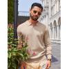 imageCOOFANDY Men Long Sleeve Polo Sweater Knitted Polo Slim Fit Waffle Collared Pullover SweaterKhaki
