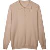 imageCOOFANDY Men Long Sleeve Polo Sweater Knitted Polo Slim Fit Waffle Collared Pullover SweaterKhaki