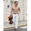 imageCOOFANDY Men Long Sleeve Polo Sweater Knitted Polo Slim Fit Waffle Collared Pullover SweaterKhaki