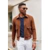 imageCOOFANDY Men Long Sleeve Polo Sweater Knitted Polo Slim Fit Waffle Collared Pullover SweaterNavy Blue