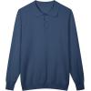 imageCOOFANDY Men Long Sleeve Polo Sweater Knitted Polo Slim Fit Waffle Collared Pullover SweaterPeacock Blue