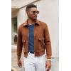 imageCOOFANDY Men Long Sleeve Polo Sweater Knitted Polo Slim Fit Waffle Collared Pullover SweaterPeacock Blue