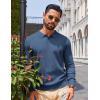 imageCOOFANDY Men Long Sleeve Polo Sweater Knitted Polo Slim Fit Waffle Collared Pullover SweaterPeacock Blue