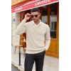 imageCOOFANDY Men V Neck Dress Sweater Knit Long Sleeve Casual Slim Fit Pullover SweaterApricot