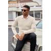 imageCOOFANDY Men V Neck Dress Sweater Knit Long Sleeve Casual Slim Fit Pullover SweaterApricot
