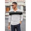 imageCOOFANDY Men V Neck Dress Sweater Knit Long Sleeve Casual Slim Fit Pullover SweaterBlack  White