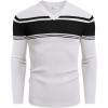 imageCOOFANDY Men V Neck Dress Sweater Knit Long Sleeve Casual Slim Fit Pullover SweaterBlack  White