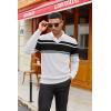 imageCOOFANDY Men V Neck Dress Sweater Knit Long Sleeve Casual Slim Fit Pullover SweaterBlack  White