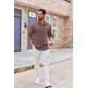 imageCOOFANDY Mens Button Down Shirt Casual Untucked Shirts Long Sleeve Dress Shirt with PocketBrown