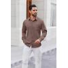imageCOOFANDY Mens Button Down Shirt Casual Untucked Shirts Long Sleeve Dress Shirt with PocketBrown
