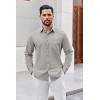 imageCOOFANDY Mens Button Down Shirt Casual Untucked Shirts Long Sleeve Dress Shirt with PocketLight Grey