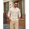 imageCOOFANDY Mens Cable Knit Sweater Casual Long Leeve Crewneck Pullover Sweaters Twist Textured Fisherman SweaterApricot