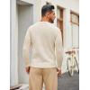 imageCOOFANDY Mens Cable Knit Sweater Casual Long Leeve Crewneck Pullover Sweaters Twist Textured Fisherman SweaterApricot