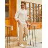 imageCOOFANDY Mens Cable Knit Sweater Casual Long Leeve Crewneck Pullover Sweaters Twist Textured Fisherman SweaterApricot