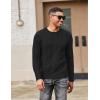 imageCOOFANDY Mens Cable Knit Sweater Casual Long Leeve Crewneck Pullover Sweaters Twist Textured Fisherman SweaterBlack