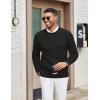 imageCOOFANDY Mens Cable Knit Sweater Casual Long Leeve Crewneck Pullover Sweaters Twist Textured Fisherman SweaterBlack